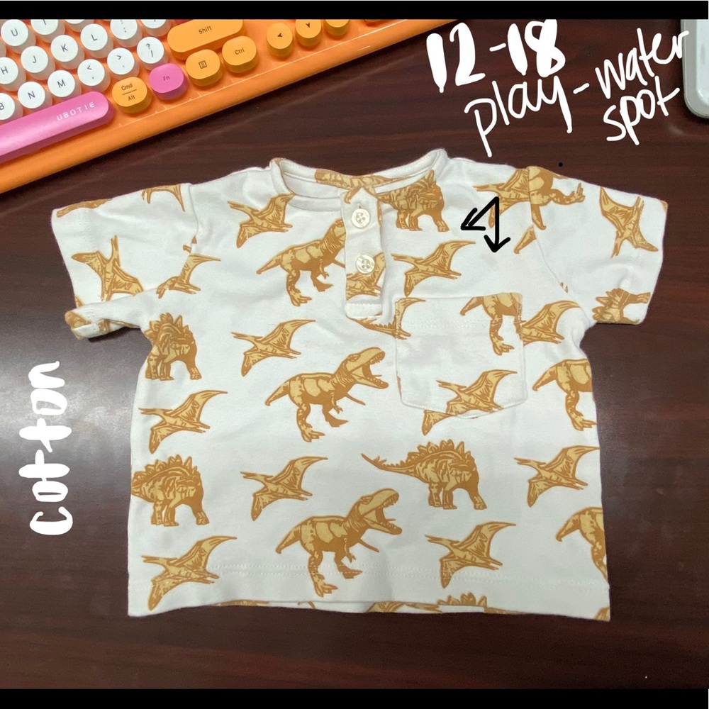 Kate Quinn Neutral Dino button boxy tee